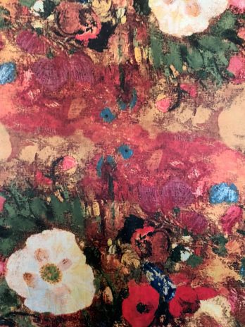 Esarfa de matase cu picturi cu doua fete diferite