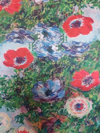 Eșarfă din mătase naturală cu picturi